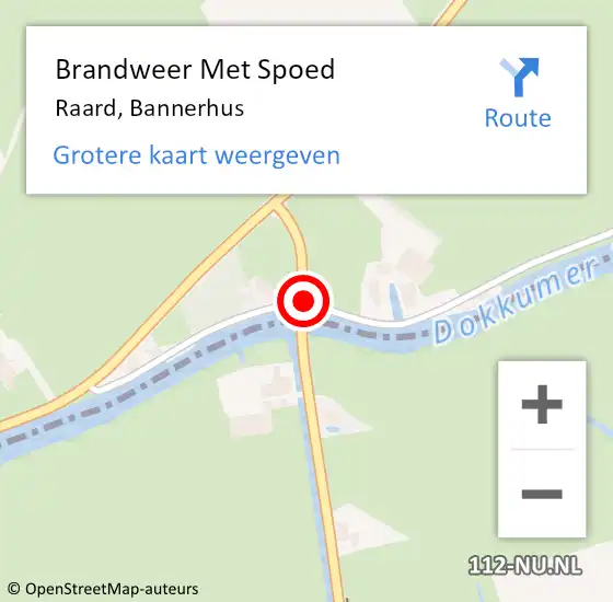 Locatie op kaart van de 112 melding: Brandweer Met Spoed Naar Raard, Bannerhus op 23 augustus 2017 07:48