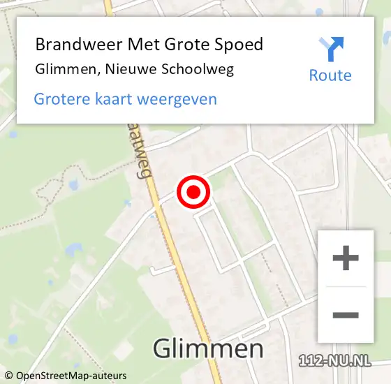 Locatie op kaart van de 112 melding: Brandweer Met Grote Spoed Naar Glimmen, Nieuwe Schoolweg op 20 september 2013 20:23