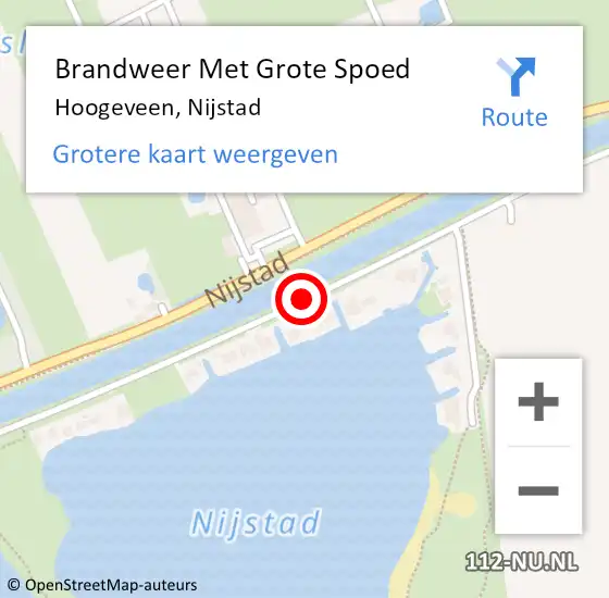 Locatie op kaart van de 112 melding: Brandweer Met Grote Spoed Naar Hoogeveen, Nijstad op 23 augustus 2017 07:58