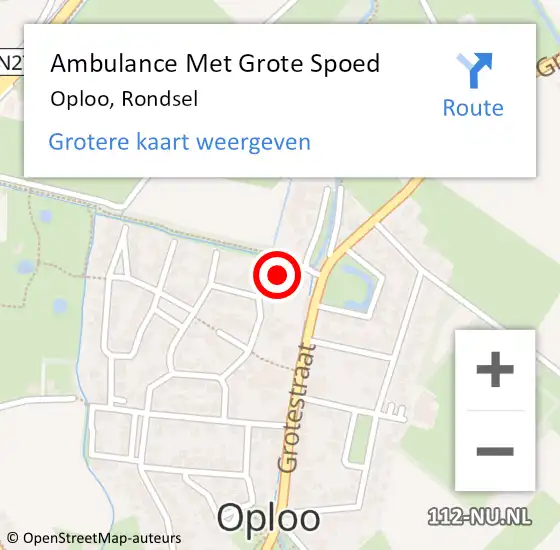 Locatie op kaart van de 112 melding: Ambulance Met Grote Spoed Naar Oploo, Rondsel op 23 augustus 2017 08:17