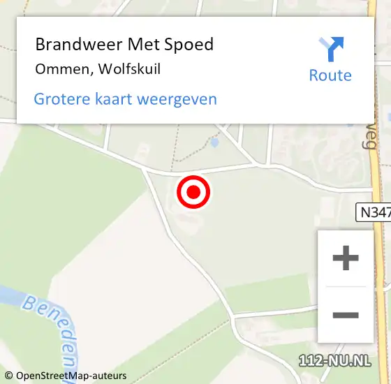 Locatie op kaart van de 112 melding: Brandweer Met Spoed Naar Ommen, Wolfskuil op 23 augustus 2017 08:38