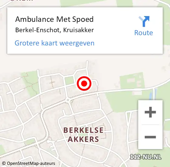 Locatie op kaart van de 112 melding: Ambulance Met Spoed Naar Berkel-Enschot, Kruisakker op 23 augustus 2017 08:58