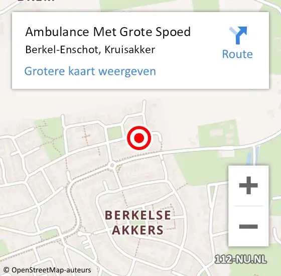 Locatie op kaart van de 112 melding: Ambulance Met Grote Spoed Naar Berkel-Enschot, Kruisakker op 23 augustus 2017 09:00