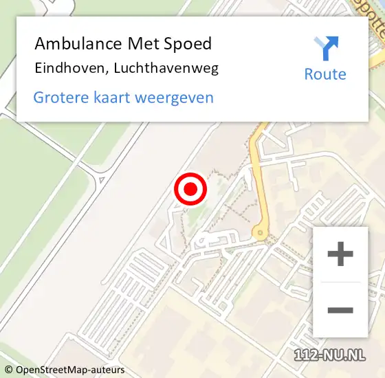 Locatie op kaart van de 112 melding: Ambulance Met Spoed Naar Eindhoven, Luchthavenweg op 23 augustus 2017 09:01