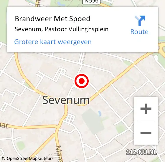 Locatie op kaart van de 112 melding: Brandweer Met Spoed Naar Sevenum, Pastoor Vullinghsplein op 23 augustus 2017 10:00