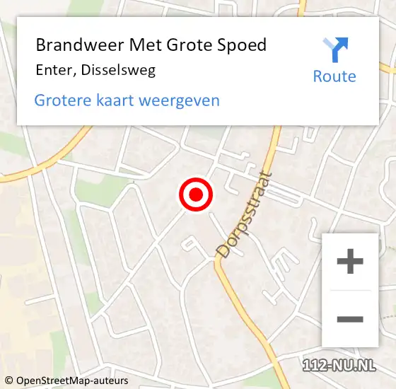 Locatie op kaart van de 112 melding: Brandweer Met Grote Spoed Naar Enter, Disselsweg op 23 augustus 2017 11:18