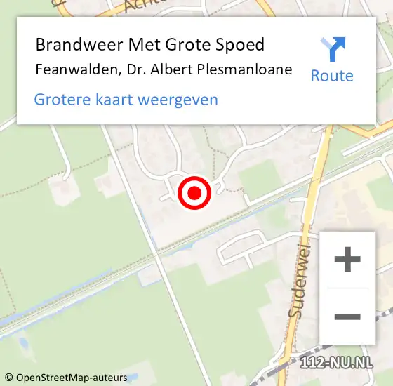 Locatie op kaart van de 112 melding: Brandweer Met Grote Spoed Naar Feanwalden, Dr. Albert Plesmanloane op 23 augustus 2017 11:23