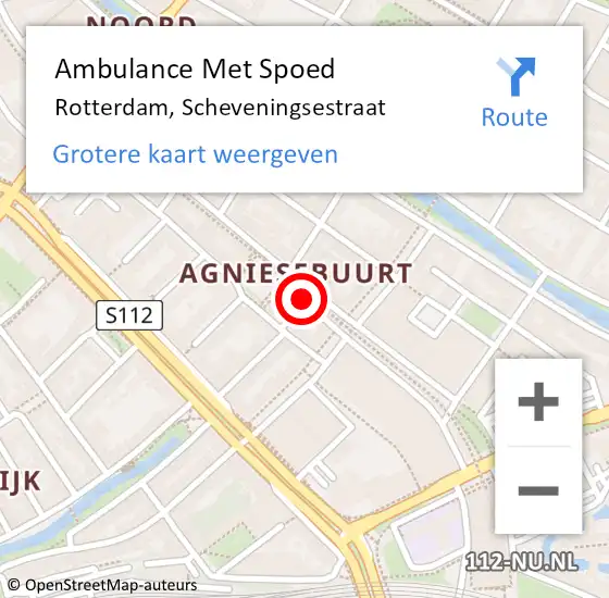 Locatie op kaart van de 112 melding: Ambulance Met Spoed Naar Rotterdam, Ridderstraat op 23 augustus 2017 12:23