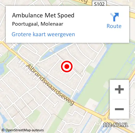 Locatie op kaart van de 112 melding: Ambulance Met Spoed Naar Poortugaal, Molenaar op 23 augustus 2017 12:31