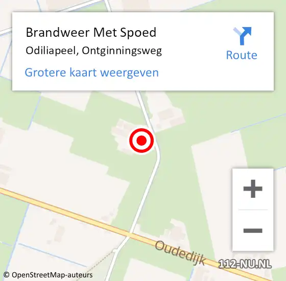 Locatie op kaart van de 112 melding: Brandweer Met Spoed Naar Odiliapeel, Ontginningsweg op 23 augustus 2017 13:59