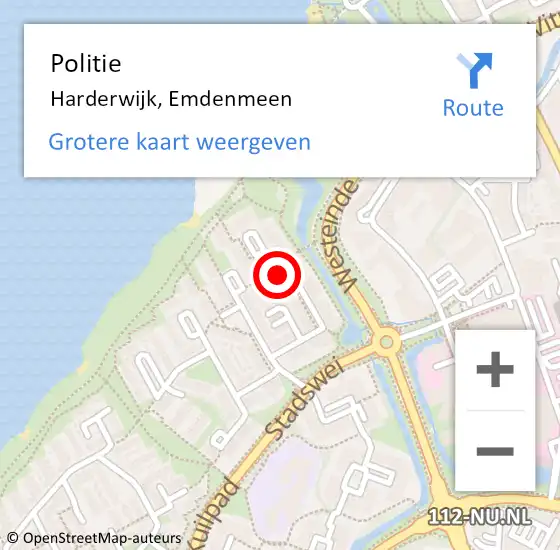 Locatie op kaart van de 112 melding: Politie Harderwijk, Emdenmeen op 23 augustus 2017 14:16