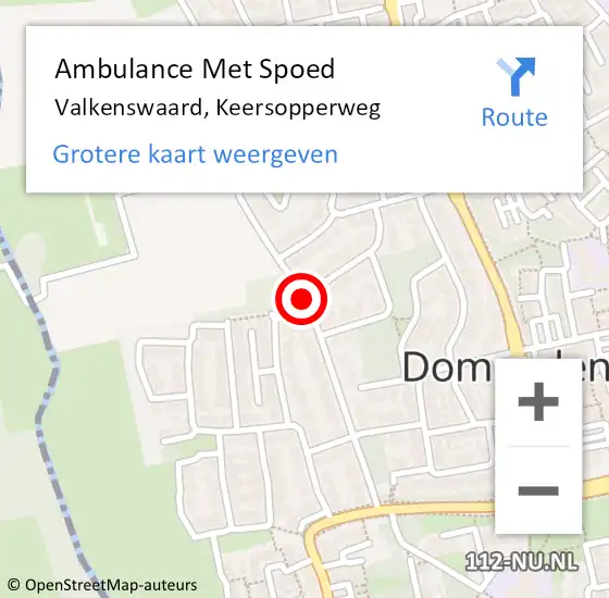 Locatie op kaart van de 112 melding: Ambulance Met Spoed Naar Valkenswaard, Keersopperweg op 23 augustus 2017 14:34