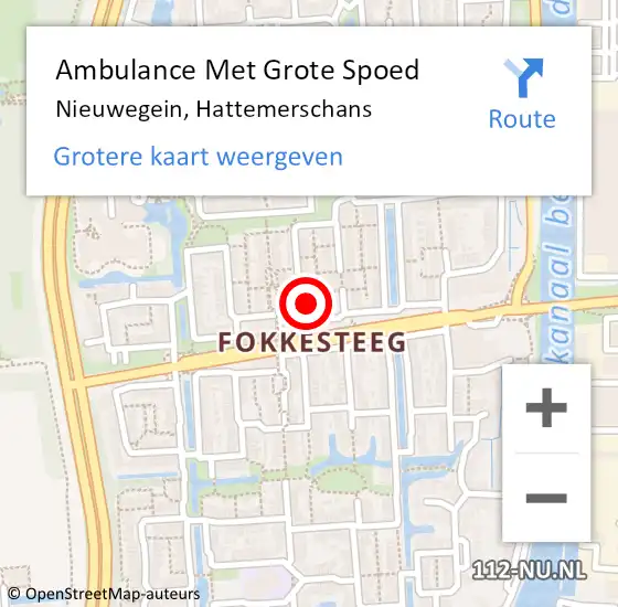 Locatie op kaart van de 112 melding: Ambulance Met Grote Spoed Naar Nieuwegein, Hattemerschans op 23 augustus 2017 15:04