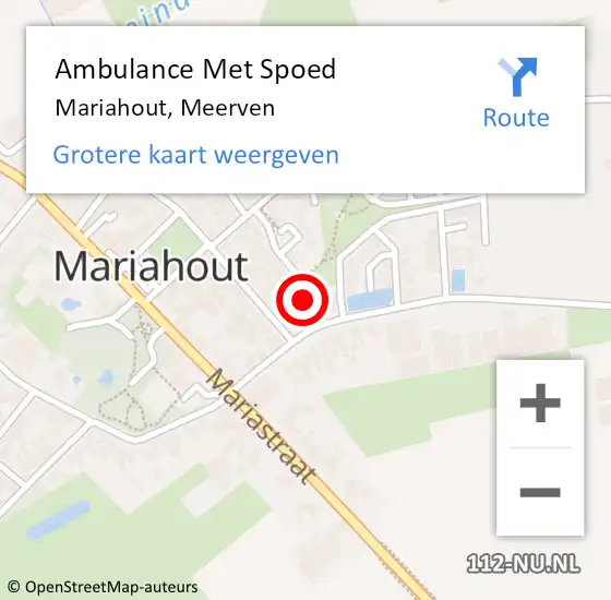 Locatie op kaart van de 112 melding: Ambulance Met Spoed Naar Mariahout, Meerven op 23 augustus 2017 15:18