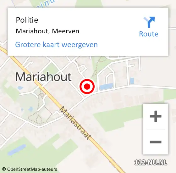 Locatie op kaart van de 112 melding: Politie Mariahout, Meerven op 23 augustus 2017 15:21