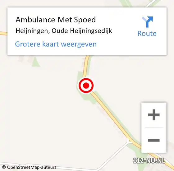 Locatie op kaart van de 112 melding: Ambulance Met Spoed Naar Heijningen, Oude Heijningsedijk op 23 augustus 2017 15:23