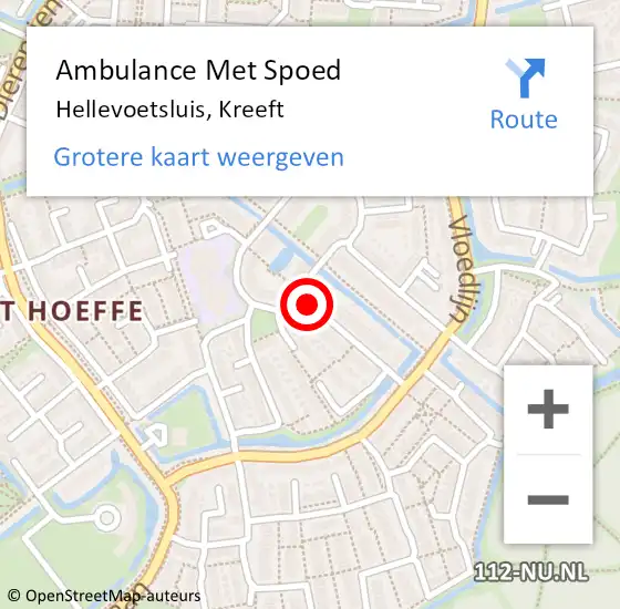 Locatie op kaart van de 112 melding: Ambulance Met Spoed Naar Hellevoetsluis, Kreeft op 23 augustus 2017 15:29