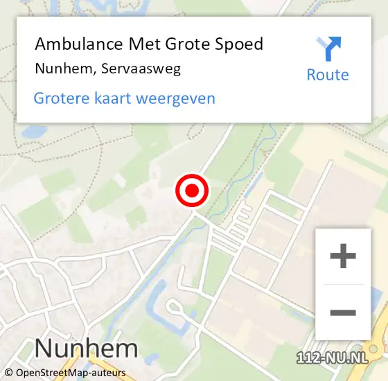 Locatie op kaart van de 112 melding: Ambulance Met Grote Spoed Naar Nunhem, Servaasweg op 23 augustus 2017 15:30