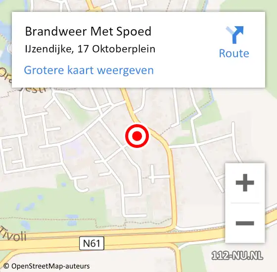 Locatie op kaart van de 112 melding: Brandweer Met Spoed Naar IJzendijke, 17 Oktoberplein op 23 augustus 2017 16:05