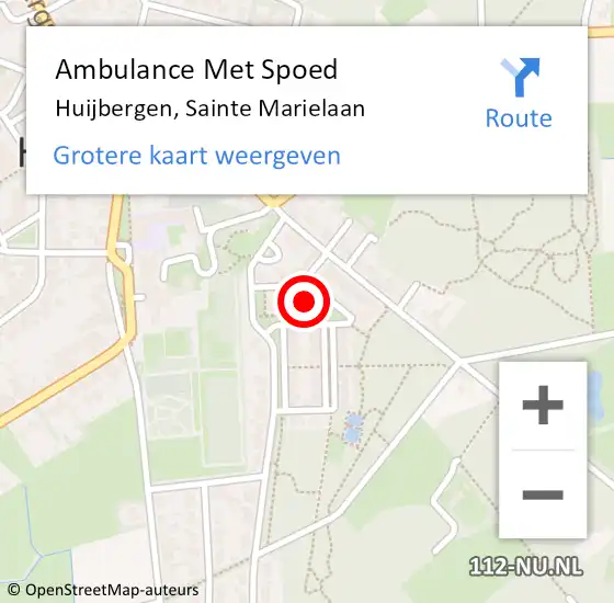 Locatie op kaart van de 112 melding: Ambulance Met Spoed Naar Huijbergen, Sainte Marielaan op 23 augustus 2017 16:25