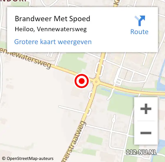 Locatie op kaart van de 112 melding: Brandweer Met Spoed Naar Heiloo, Vennewatersweg op 23 augustus 2017 16:49