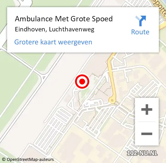 Locatie op kaart van de 112 melding: Ambulance Met Grote Spoed Naar Eindhoven, Luchthavenweg op 23 augustus 2017 17:07