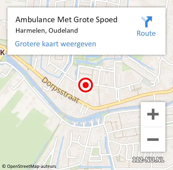 Locatie op kaart van de 112 melding: Ambulance Met Grote Spoed Naar Harmelen, Oudeland op 23 augustus 2017 18:15