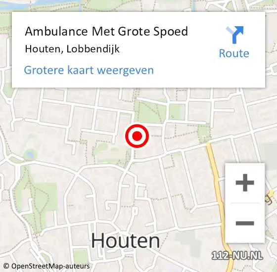 Locatie op kaart van de 112 melding: Ambulance Met Grote Spoed Naar Houten, Lobbendijk op 23 augustus 2017 20:14