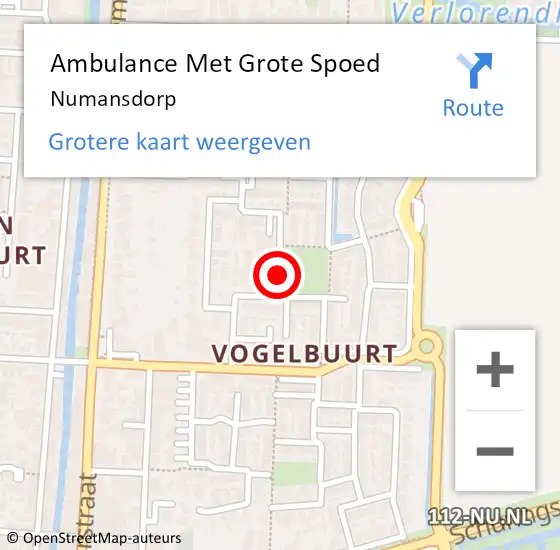 Locatie op kaart van de 112 melding: Ambulance Met Grote Spoed Naar Numansdorp op 23 augustus 2017 21:18