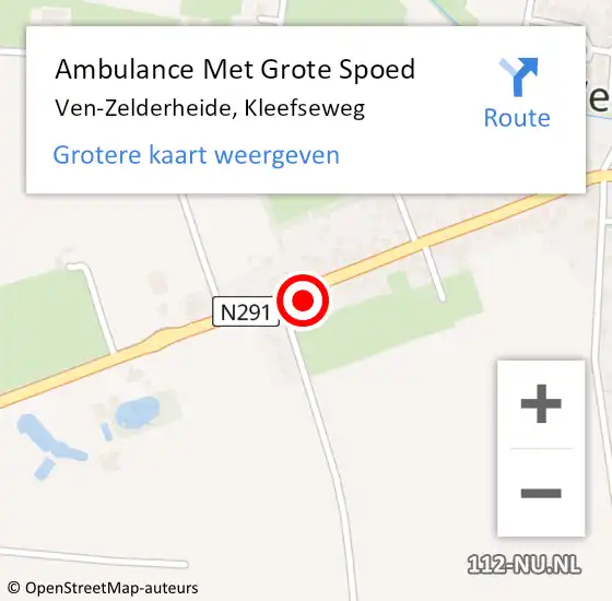 Locatie op kaart van de 112 melding: Ambulance Met Grote Spoed Naar Ven-Zelderheide, Kleefseweg op 23 augustus 2017 21:24