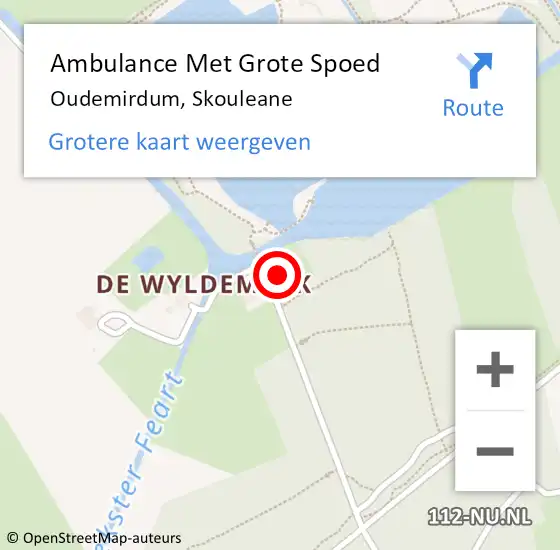 Locatie op kaart van de 112 melding: Ambulance Met Grote Spoed Naar Oudemirdum, Skouleane op 23 augustus 2017 22:32