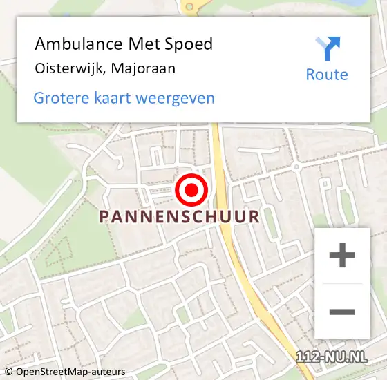 Locatie op kaart van de 112 melding: Ambulance Met Spoed Naar Oisterwijk, Majoraan op 23 augustus 2017 22:34