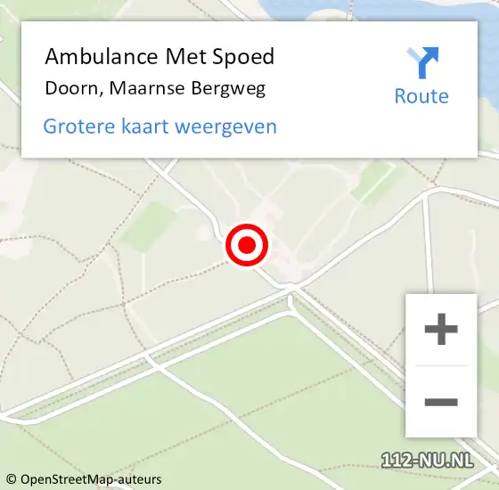 Locatie op kaart van de 112 melding: Ambulance Met Spoed Naar Doorn, Maarnse Bergweg op 23 augustus 2017 23:55