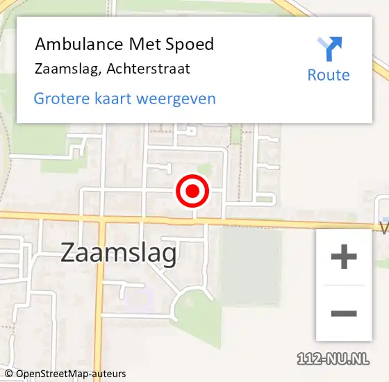 Locatie op kaart van de 112 melding: Ambulance Met Spoed Naar Zaamslag, Achterstraat op 24 augustus 2017 02:44