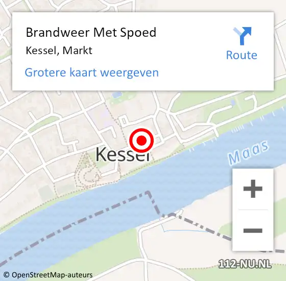 Locatie op kaart van de 112 melding: Brandweer Met Spoed Naar Kessel, Markt op 24 augustus 2017 04:41