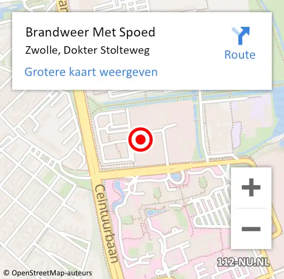 Locatie op kaart van de 112 melding: Brandweer Met Spoed Naar Zwolle, Dokter Stolteweg op 24 augustus 2017 09:42