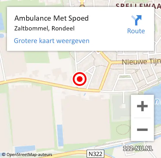 Locatie op kaart van de 112 melding: Ambulance Met Spoed Naar Zaltbommel, Rondeel op 24 augustus 2017 11:00