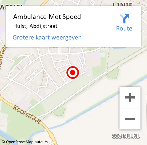 Locatie op kaart van de 112 melding: Ambulance Met Spoed Naar Hulst, Abdijstraat op 24 augustus 2017 11:59