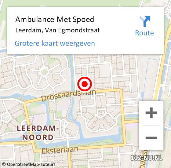 Locatie op kaart van de 112 melding: Ambulance Met Spoed Naar Leerdam, Van Egmondstraat op 24 augustus 2017 12:08