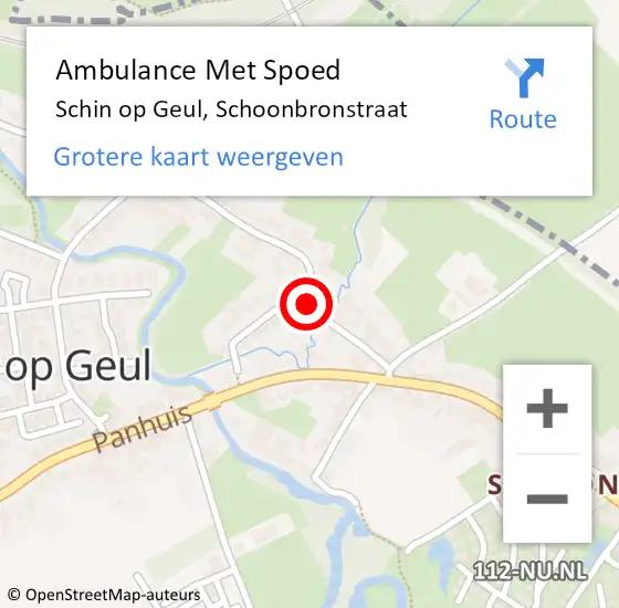 Locatie op kaart van de 112 melding: Ambulance Met Spoed Naar Schin op Geul, Schoonbronstraat op 30 januari 2014 13:24