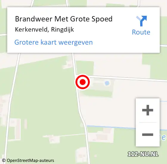 Locatie op kaart van de 112 melding: Brandweer Met Grote Spoed Naar Kerkenveld, Ringdijk op 24 augustus 2017 13:13