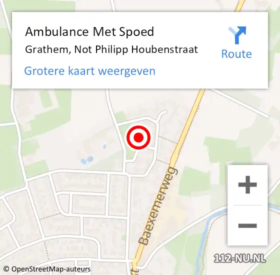 Locatie op kaart van de 112 melding: Ambulance Met Spoed Naar Grathem, Not Philipp Houbenstraat op 24 augustus 2017 15:16