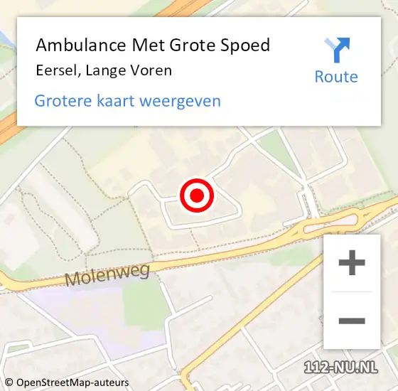 Locatie op kaart van de 112 melding: Ambulance Met Grote Spoed Naar Eersel, Lange Voren op 24 augustus 2017 16:13