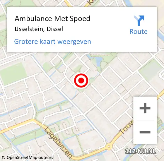 Locatie op kaart van de 112 melding: Ambulance Met Spoed Naar IJsselstein, Dissel op 24 augustus 2017 16:22