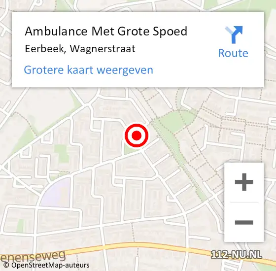 Locatie op kaart van de 112 melding: Ambulance Met Grote Spoed Naar Eerbeek, Wagnerstraat op 24 augustus 2017 16:31