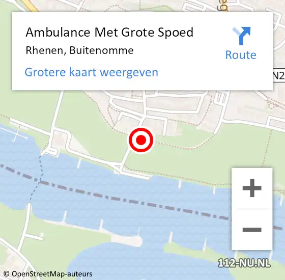 Locatie op kaart van de 112 melding: Ambulance Met Grote Spoed Naar Rhenen, Buitenomme op 24 augustus 2017 17:06