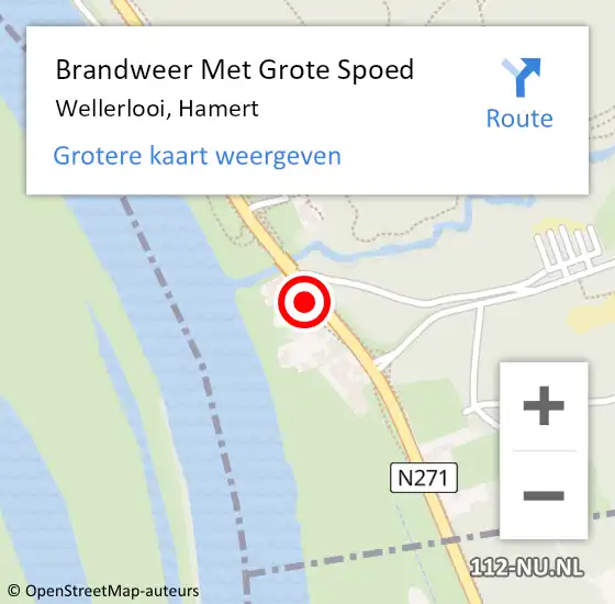 Locatie op kaart van de 112 melding: Brandweer Met Grote Spoed Naar Wellerlooi, Hamert op 24 augustus 2017 17:12