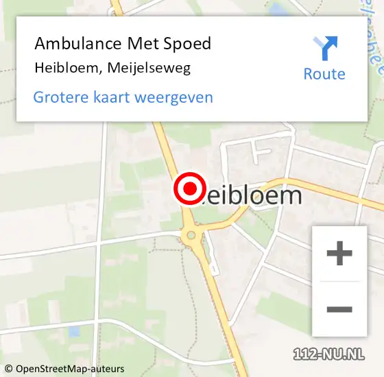 Locatie op kaart van de 112 melding: Ambulance Met Spoed Naar Heibloem, Meijelseweg op 24 augustus 2017 18:17