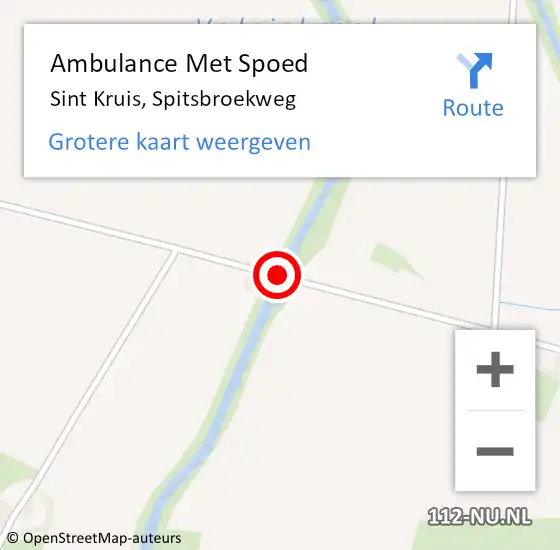 Locatie op kaart van de 112 melding: Ambulance Met Spoed Naar Sint Kruis, Spitsbroekweg op 24 augustus 2017 18:43