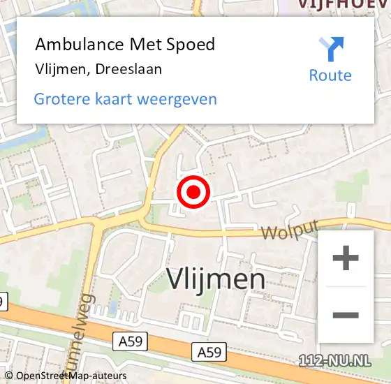 Locatie op kaart van de 112 melding: Ambulance Met Spoed Naar Vlijmen, Dreeslaan op 24 augustus 2017 19:04